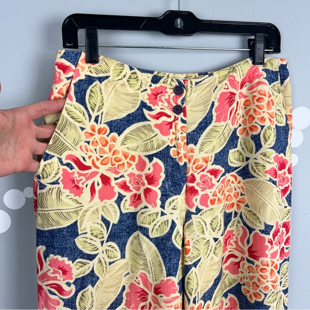 Talbots Tropical Floral Botanical Pants Size 8 - Picture 3 of 8